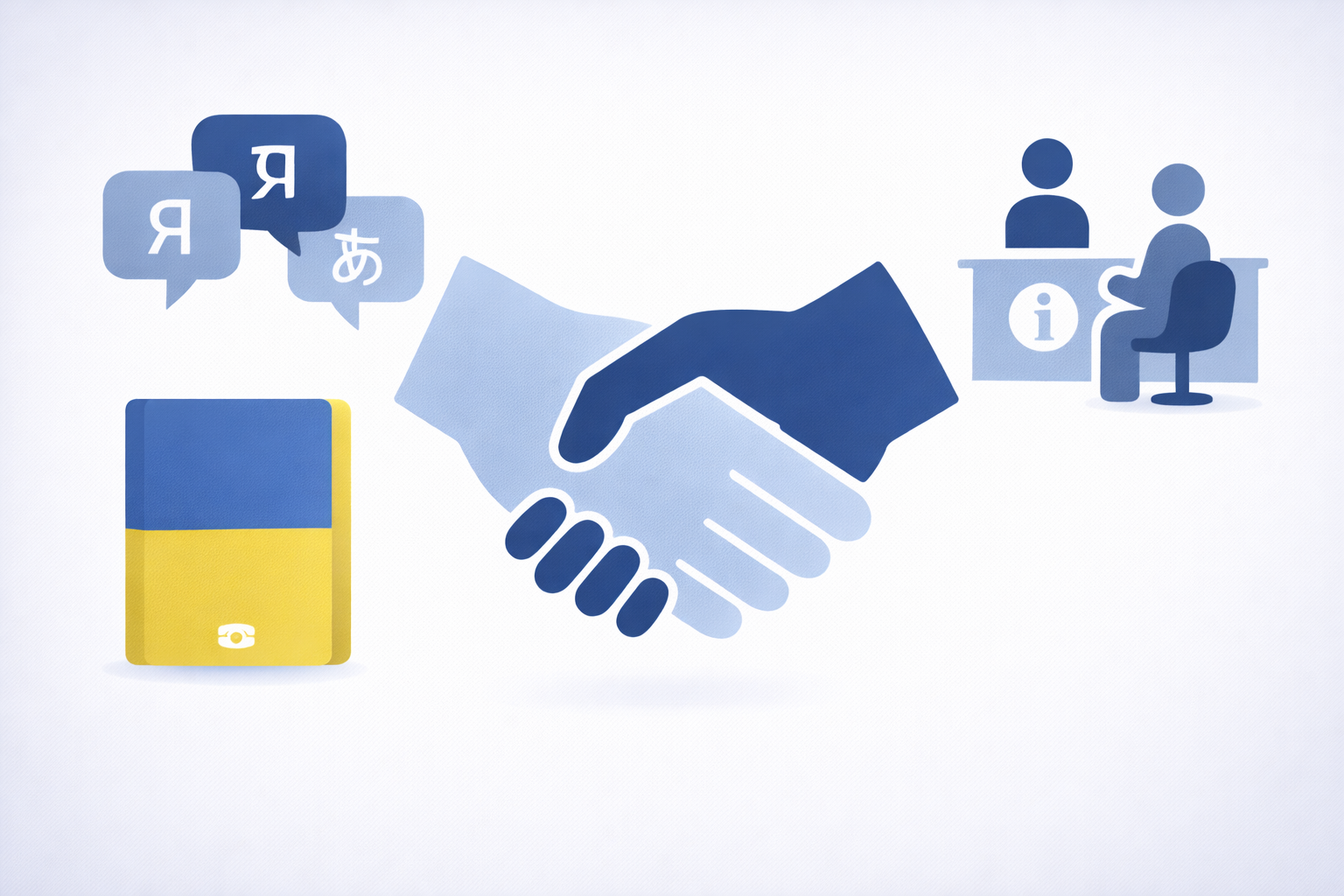 ウクライナ避難民支援 在留支援センター FRESC の相談窓口イメージ